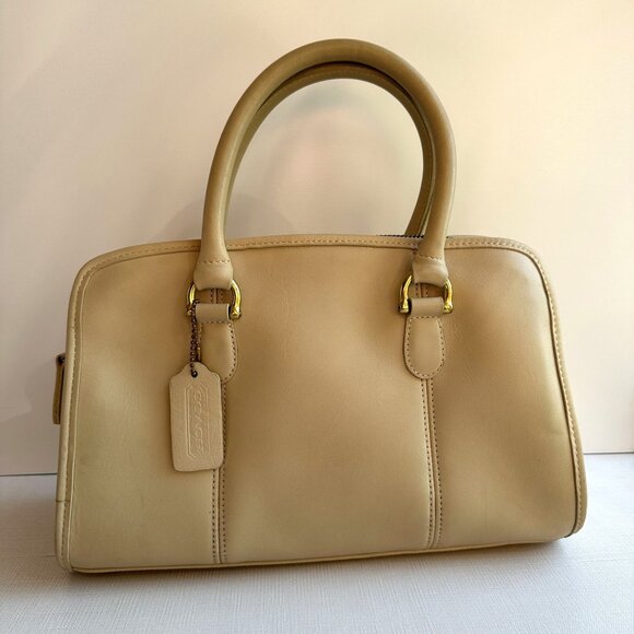 Vintage COACH Beaumont Satchel 9871 Bone Leather Top Handle Crossbody Bag - Picture 15 of 16